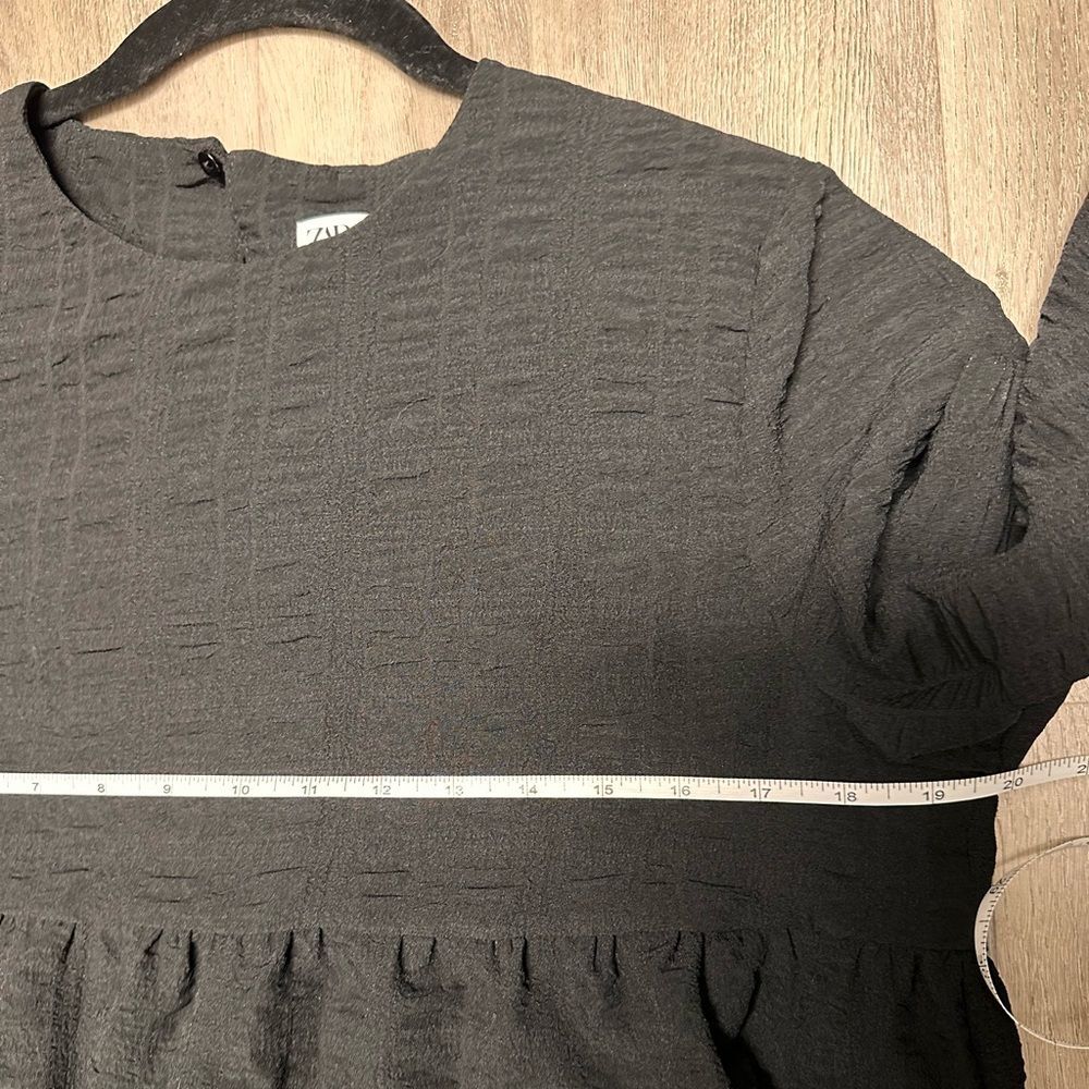 Zara black textured mini dress - Picture 7 of 8
